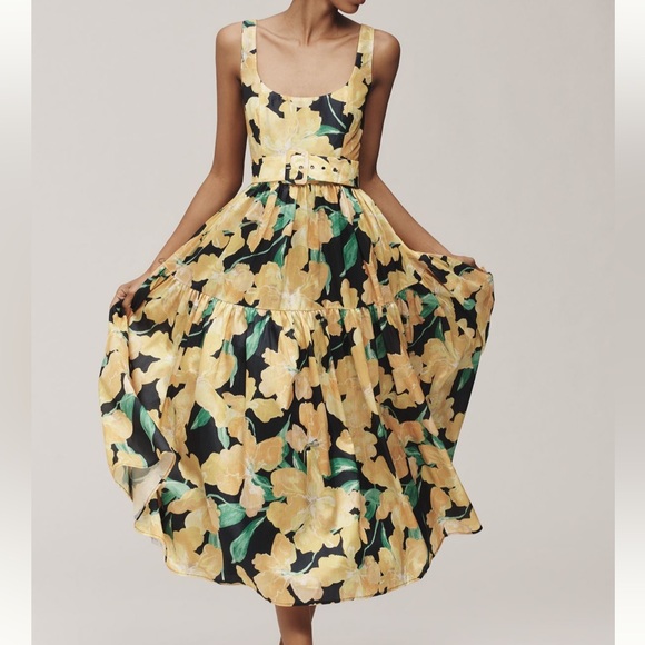 Hutch Scoop-Neck Belted Midi Dress - Picture 1 of 12